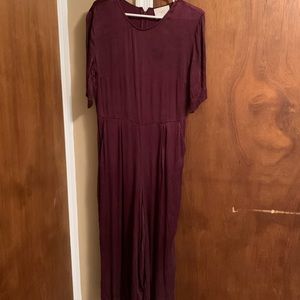 Just Female Plum Satin Jumpsuit